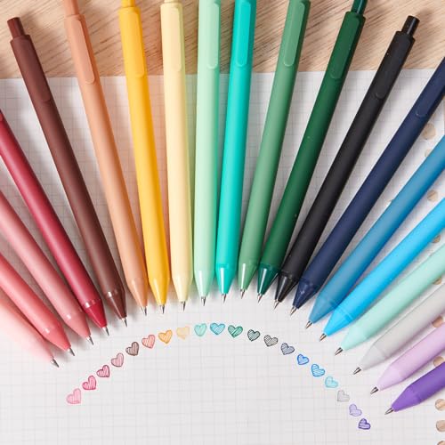 Kaco PURE Black Gel Pens, 20 Pieces 0.5 mm Fine Point Aesthetic Pens Quick Drying Smooth Writing Stationery Office Supplies (20 Black Ink)