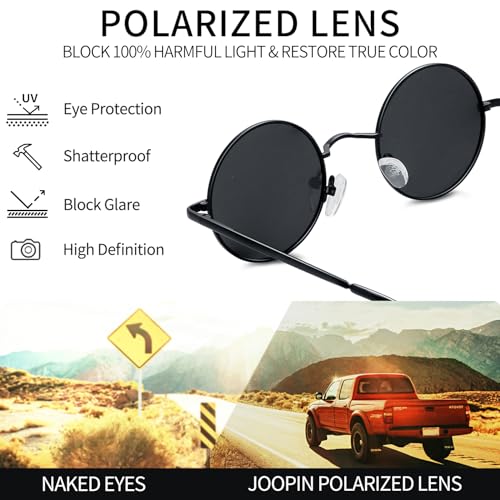Joopin Round Blue Light Glasses Women Men, Metal Circle Blue Light Blocking Glasses Computer Gaming TV Clear Lens UV400 (Gold)
