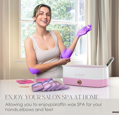 Achzzy Paraffin Wax Machine for Hands and Feet, 4000ml Paraffin Bath, Paraffin Wax Warmer with Refills, Nourishing and Moisturizing, Professional-Grade Spa Treatment for Soft and Smooth Skin (Purple)