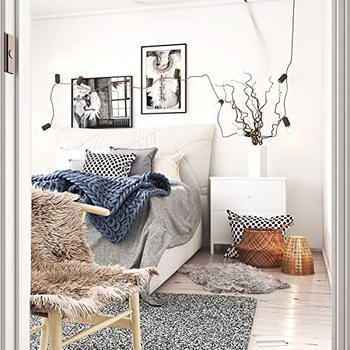 BOLUO Black Nightstand 2 Drawer Dresser for Bedroom,Small Night Stand End Table with Fabric Drawers Modern