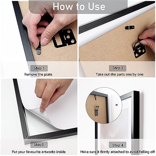 ArtbyHannah Bathroom Wall Art Set of 4 Botanical Wall Decor Green Plant Picture Frame Prints for Home Bedroom Restroom Decoration (Black, 10x10)