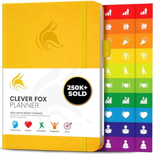 Clever Fox Planner – Undated Weekly & Monthly Planner for Productivity, Time Management & Goals – Organizer Journal – A5 (Peach Pink)