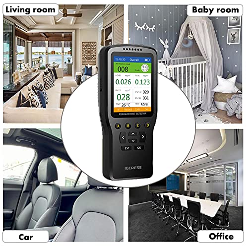 Air Quality Monitor. Nested sensors simultaneously detect Indoor Humidity, Indoor Temperature, and Volatile Harmful Gases Such as Formaldehyde, Benzene, and Ketones in The air.