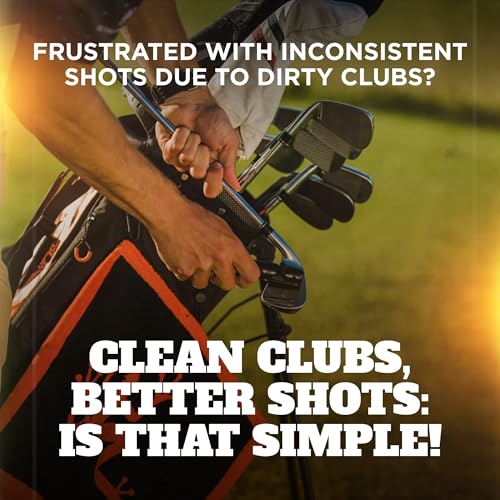 Frogger BrushPro Golf Club Cleaner with Ergonomic Grip and 2.5 ft. Retractable Cord, Pink - Sturdy Golf Club Brush and Groove Cleaner for Golfers