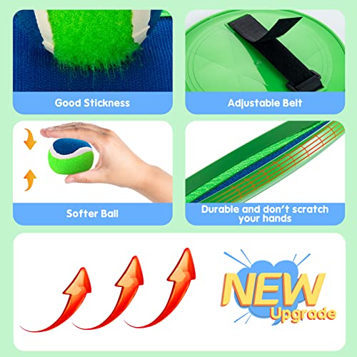 Weehoey Beach Games - Kids Toys - Outdoor Games for Kids, Toss and Catch Ball Set with 6 Paddles 3 Balls, Toys for 3 4 5 6 7 8+ Year Old Boys Girls Christmas Birthday Gifts