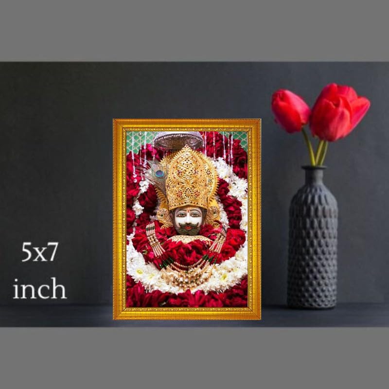 Great More Khatu Shyam Ji | Shyam Baba | Hare Ka Sahara Baba Shyam Hamara Photo Frame Wall Painting For Home Decoration And Gifting-5x7 inch-88