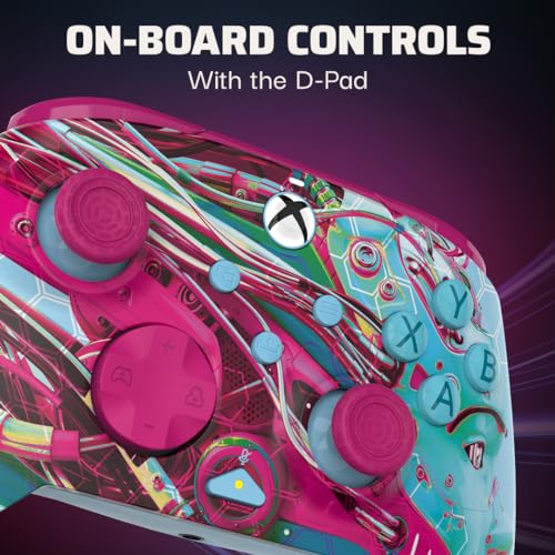 PDP Gaming REMATCH GLOW Enhanced Wired Gaming Controller: Licensed Glow in the Dark Gamepad for Xbox Series X|S, Xbox One, Windows PC, Mappable Back Buttons, Advanced Customizable App: Android Dreams