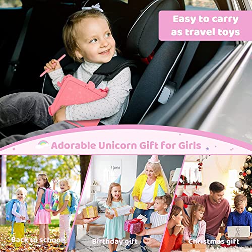 LCD Writing Tablet for Kids, Unicorn Colorful Screen Doodle Board, Erasable Electronic Drawing Pad, Educational Toy, Toddlers Travel Toy, Christmas Birthday Gift for 3 4 5 6 7 Year Old Girls Pink