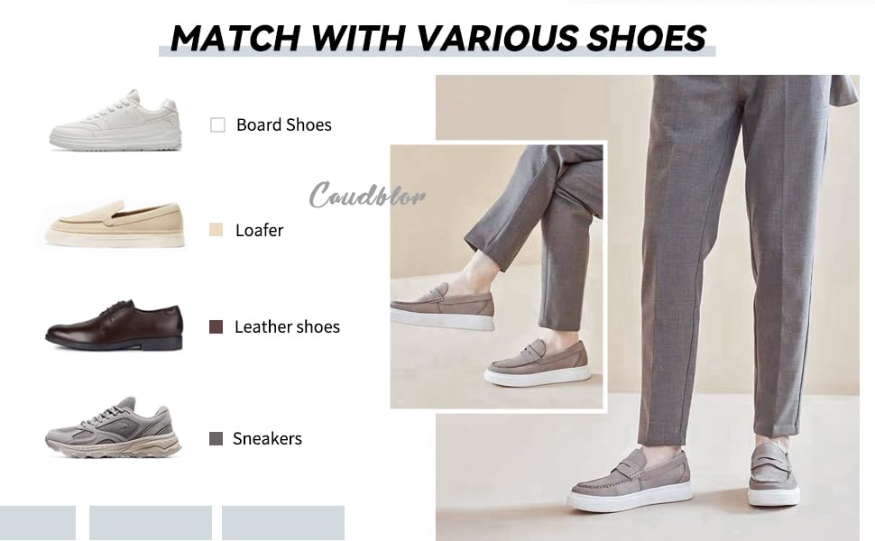Caudblor Men Thin No Show Socks for Loafer, Invisible Low Cut Liners No See Non Slip Sock 6 Pairs