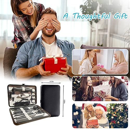 Nail Clippers Sets High Precisio Stainless Steel Nail Cutter Pedicure Kit Nail File Sharp Nail Scissors and Clipper Manicure Pedicure Kit Fingernails & Toenails with Portable cas