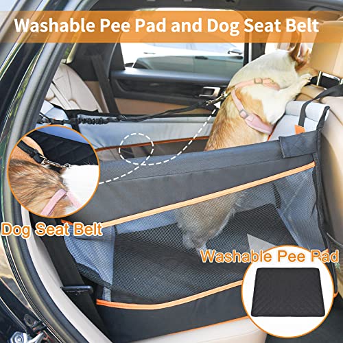LOOBANI Dog Car Seat for Medium Large Dogs, Seat Extender for Dogs, with Waterproof Pee Pad and Pet Seat Belt, Provide Your Pet a Comfortable and Safety Travel Car Seat