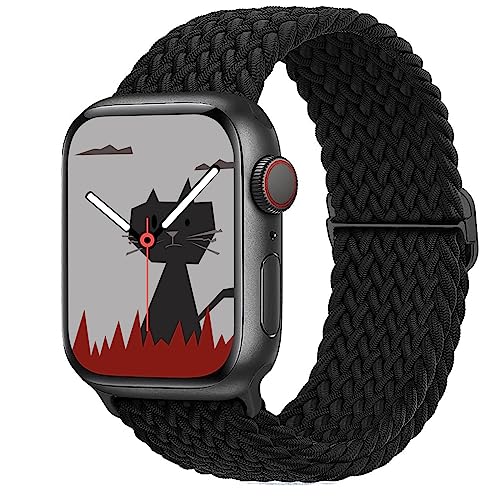 Yaber Stretchy Braided Solo Loop Compatible with Apple Watch Band 38mm 40mm 41mm 42mm 44mm 45mm 49mm for Women Men, Adjustable Straps Elastic Sport Wristbands for iWatch Series 9 8 7 6 5 4 3 2 1 Ultra