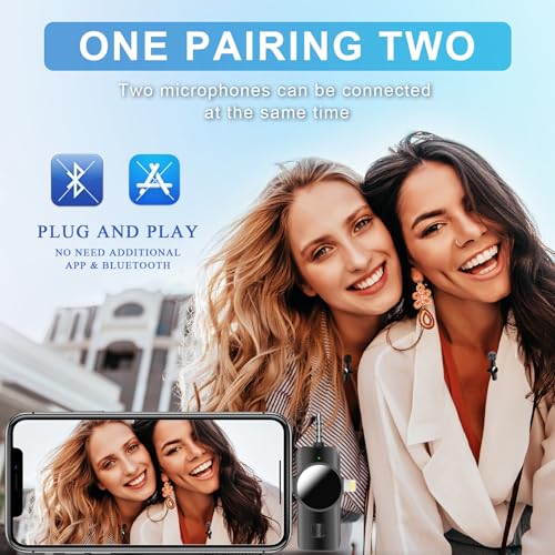 3 in 1 Mini Microphone,Wireless Lavalier Microphones for iPhone Android Camera USB-C,2.4G Ultra-Low Delay,Noise Reduction,Microphone Video Recording, Live Streaming, Youtube, TikTok, Vlog(2 Pc)