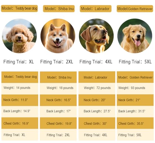 KOOGAL Dog Raincoat Apparel Poncho Waterproof Dog Clothes Pet Raincoat Jacket for Small to Medium Sized Dogs (Fluor-Yellow,2XL)