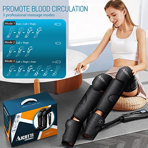 AICUTTI Christmas Gifts for Women, Men, Air Compression Foot and Leg Massager with Heat Gifts for Dad, Mom from Daughter, Son, Gifts for Mothers Day, Fathers Day, Birthday, Helps for Swelling, Edema