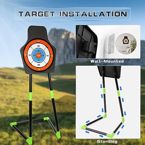 Handwell Archery Toy Set for Kids, Bow and Arrow Set with 10 Suction Cup Arrows, LED Light Up Archery Set with Standing Target & Quiver, Bow and Arrows Set Toy Gift for Boys Girls Children Age 3-12