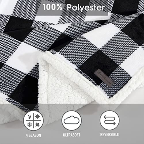 Eddie Bauer - Queen Blanket, Reversible Fleece & Faux Shearling Bedding, Perfect for Layering, Dorm Essentials (Solid Navy)