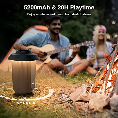 Onforu Outdoor Bluetooth Speaker with LED Lights, 2 Pack Wireless Loud Stereo Sound Lantern Speakers, True Wireless Stereo Pairing Patio Speakers, Bluetooth 5.0, Christmas Party Speakers for Garden