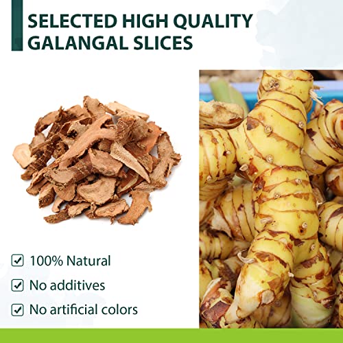 Soeos Galangal Slices 4 oz (113g),Galanga,Fresh Galangal,Sliced Galangal Root,Dried Galangal Root,Dried Galanga Bulk,Alpinia Galanga,Pure and Natural Chinese Spice for Tom Yum and Tom Kha Soups