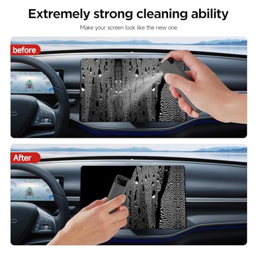 YTT Screen Cleaner, All-in-One Spray & Wipe Cleaner, with Transparent Protective Shell for All Phones, Laptop and Tablet Screens (Gray)