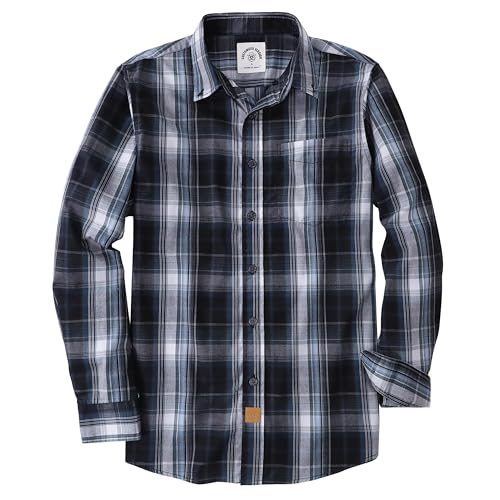 Dubinik®Mens Shirts Long Sleeve Shirts for Men Casual Button Down Vintage Plaid Pocket Soft Mens Button Up Shirts Long Sleeve