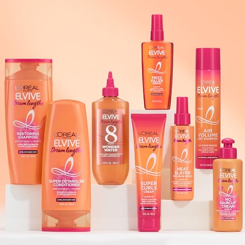 L'Oreal Paris Elvive Dream Lengths Restoring Shampoo With Fine Castor Oil and Vitamins B3 and B5 for Long, Damaged Hair, Visibly Repairs Damage Without Weighdown With System, 28 Fl Ounce