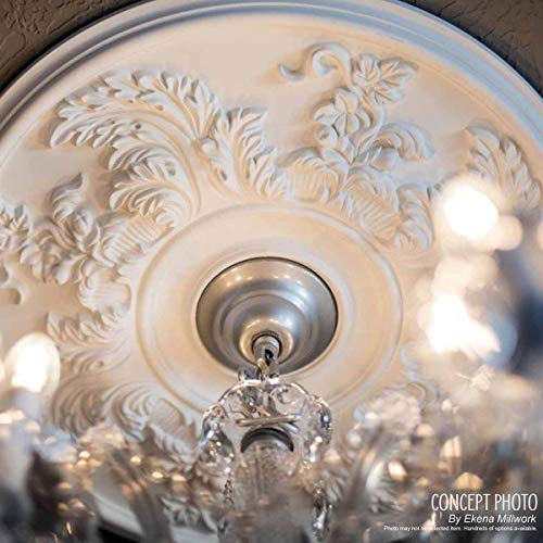 Ekena Millwork CM18ATRBC Attica Ceiling Medallion, 18"OD x 4"ID x 5/8"P (Fits Canopies up to 5"), Hand-Painted Root Beer Crackle