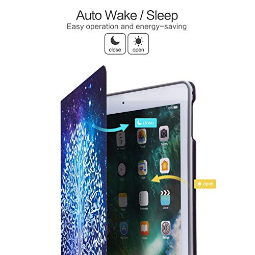 iPad Air 2 Case, iPad Air 1st Case, Galaxy Tree iPad 9.7 Inch Case Protective Cover for iPad 5th/6th Generation, Multi-Angle Viewing Case with Adjustable Stand Auto Wake/Sleep Function (Galaxy)
