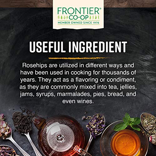 Frontier Co-op Organic Whole Rosehips, 1 lb | Dried Rose Hips for Rosehip Tea Organic, Powder, Rosehip Oil and More | Bulk Wholesale 1 Pound