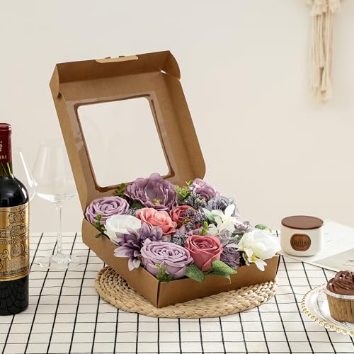 kuujojo Artificial Flowers Combo, Fake Flowers for DIY Tables Centerpieces Baby Shower Bridal Shower Wedding Bouquet Arrangements Party Candle Holder Cake Decor Flower Home Decorations