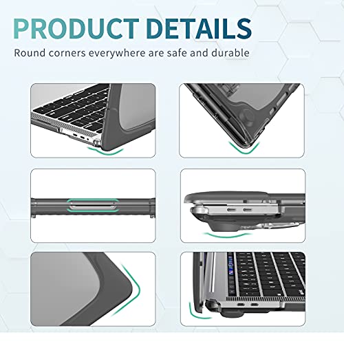 CISSOOK Heavy Duty Case for MacBook Pro 13 Inch Case 2023 2022 2021 2020 Release Model A2338 M2 M1 A2289 A2251, Shockproof Dual Layer Cover + Keyboard Cover for MacBook Pro 13” with Touch Bar - Khaki
