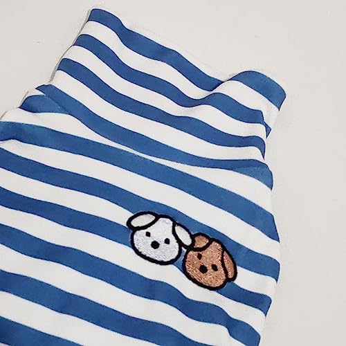 Turtleneck Dog Sweater Cute Doggie Embroidery Super Soft Dog Sweatshirt Dog Shirt Stretchy Striped Puppy Pullover for Cats Small Medium Large Dog (Black Striped, X-Small)