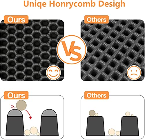 Conlun Cat Litter Mat Cat Litter Trapping Mat, Honeycomb Double Layer Design, Urine and Water Proof Material, Scatter Control, Less Waste,Easier to Clean,Washable