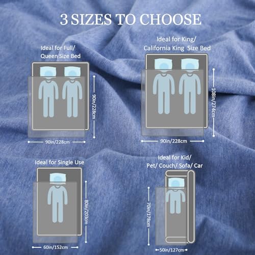 CHOSHOME Cooling Blanket for Hot Sleepers Lightweight Summer Cold Thin Blankets for Sleeping, Hot Flashes Night Sweats, Soft Blanket for Bed, Throw Size, Blue