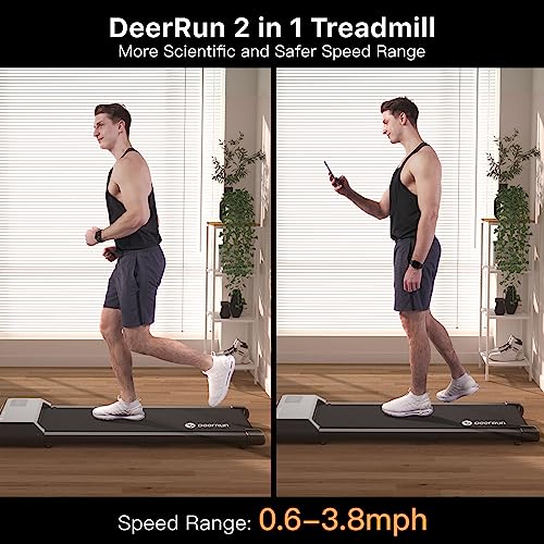 Walking Pad, 2 in 1 Treadmills for Home with Remote Control, Under Desk Treadmill Office Quiet, Portable Treadmill with Installation-Free and in LED Display