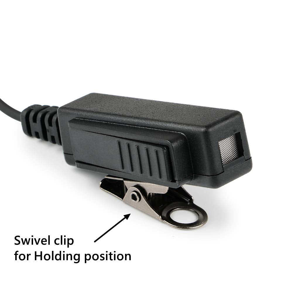 KCTIN Earpieces for Motorola Walkie Talkies with Mic 2 Pin Acoustic Tube Headset and PPT for CP200 GP2000 XU1100 PRO1150 MU12 (2 Pack)