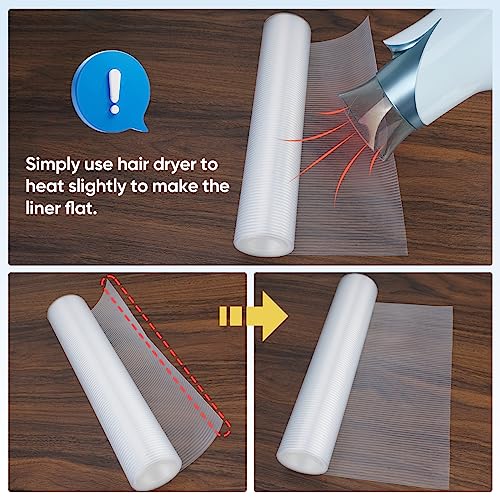 BALEINE Shelf Liner Drawer Liner, 12 in x 20 Ft BPA Free Cabinet Liner Non-Toxic Non-Slip Washable Oil Resistant Kitchen Liners (12''x20', 1 Roll)