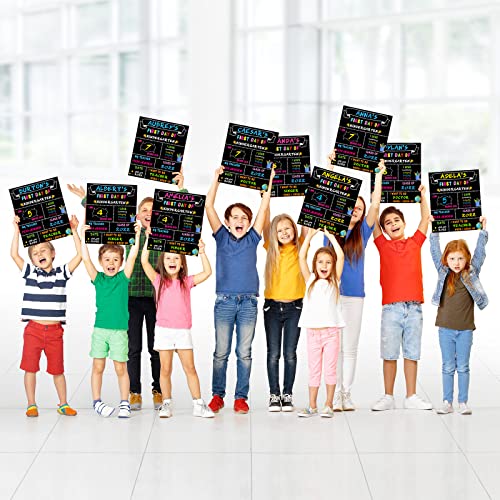14 Pack First Day and Last Day of School Board Signs- Include 5 Markers - 12" x 10" Back to School Chalkboard Sign for Kids, Double Sided First 1st Day Photo Prop Sign for Preschool/Kindergarten