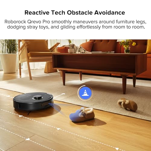 roborock Qrevo Pro Robot Vacuum and Mop with FlexiArm Design Edge Mopping, Dynamic Hot Water Mop Washing and Auto Mop Drying, Intelligent Dirt Detection, 7,000 Pa Suction