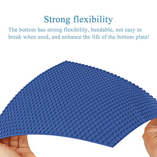 JNZong Classic Baseplates Building Base Plates for Building Bricks 100% Compatible with Major Brands-Baseplates 10" x 10", Pack of 6 (Blue)