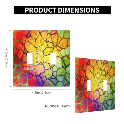 Abstract Double Toggle Light Switch Plates And Outlet Covers Decorative Electrical Wall Plate 2 Gang Receptacle Switchplate Decorate Plug Cover For Bathroom Bedroom Kitchen Home Decor