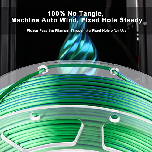 AMOLEN Silk PLA 3D Printer Filament Bundle, Shiny Multicolor Rainbow PLA Filament 1.75mm Pack, Fast Color Change PLA 3D Printing Filament for Most FDM 3D Printer, 200g X 4 Spools