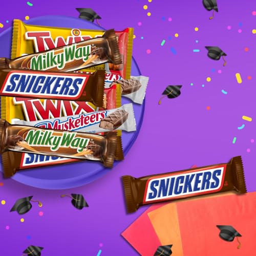 SNICKERS, TWIX, 3 MUSKETEERS & MILKY WAY Full Size Bars Variety Mix, 18-Count Box