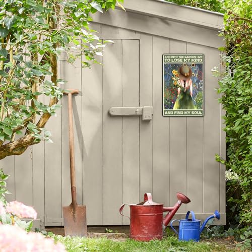 CrazySign Funny Garden Decor Garden Gifts And Into The Garden I Go Metal Garden Sign Outdoor, 12" x 8", (256)