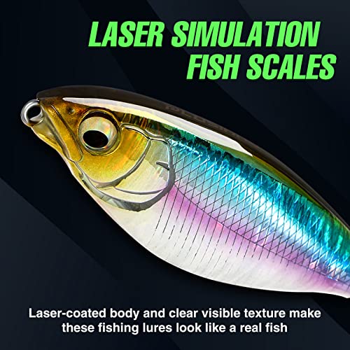 Fishing Lure Set Bass with Topwater Floating Rotating Tail Artificial Hard Bait Fishing Lures with Box/Swimbaits Slow Sinking Hard Lure Fishing Tackle Kits Lifelike…