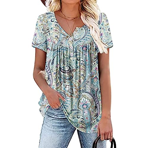 Womens Summer Plus Size Tops Blouses Short Sleeve Shirts Lace Pleated Tunic Tops XXL