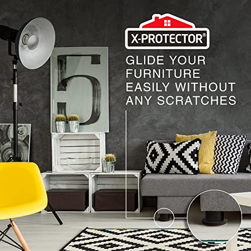 Felt Furniture Sliders for Hardwood Floors X-PROTECTOR 4 PCS 4 3/4” - Furniture Slider with Unique Design - Heavy-Duty Furniture Movers for Hard Surfaces - Felt Sliders - Move Your Furniture Easily!