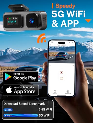 Anyski 3 Channel 5GHz WiFi Dash Cam with 64GB Card, 2.5K+1080P Dash Cam Front and Rear/Inside, 2.5K+1080P+1080P Three Way Dash Camera for Cars, Dashcam 24H Parking Mode, Support 256GB Max Silver