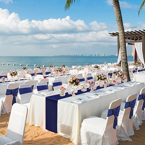 BDDC Blue Table Runner 12x108 Inch - 4 Pack Satin Table Runners, Smooth Table Runner for Party Wedding Banquets Birthday