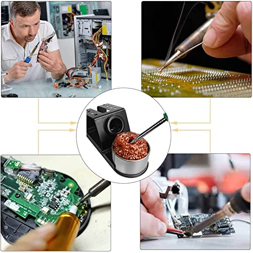 MEKNIC Solder Tip Cleaner Soldering Ion Tip Cleaning Wire and Holder Coiled Brass Sponge Tip Cleaner Kit with 7 PCS Solder Tip Cleaning Wire and 1 PC Holder for Cleaning Soldering Irons and Tips
